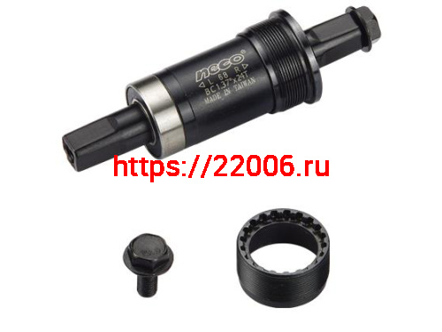 Каретка-картридж NECO B910 под квадрат, BSA 1.37”x 24T, R/L. 68/115мм.Ось 10В21,ст.чашки, ст.кор