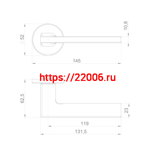 Ручка Punto (Пунто) раздельная R.EST.R52.SELECT SN-3 матовый никель фото 2