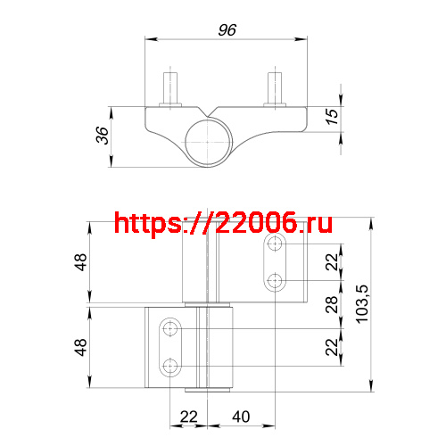 Петля Punto (Пунто) дверная IN-U2B1-120-2 RAL 9016 белый фото 3 Петля Punto (Пунто) дверная IN-U2B1-120-2 RAL 9016 белый фото 3