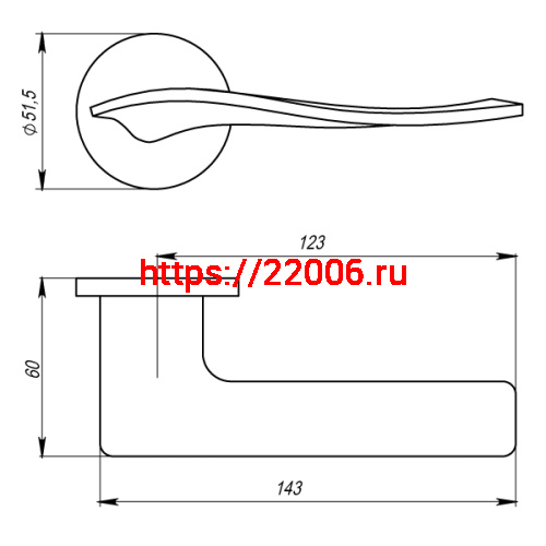 Ручка Armadillo (Армадилло) раздельная AQUA URS/HD CP-8 Хром фото 3 Ручка Armadillo (Армадилло) раздельная AQUA URS/HD CP-8 Хром фото 3