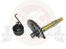 Вал кикстартера с сектором 4х такт. косозубый GY6-125/150,  (L-130мм, шлицов 30шт)