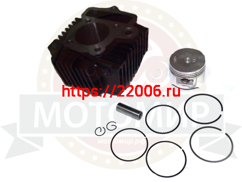 Цилиндр в сборе "Альфа, Zodiak110" 52,4 мм, TTR110 (цилиндр+поршень+палец+кольца) фото 2 Цилиндр в сборе "Альфа, Zodiak110" 52,4 мм, TTR110 (цилиндр+поршень+палец+кольца) фото 2