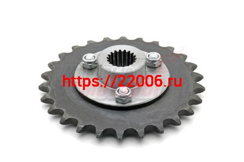 Звезда z=26 шаг 15,875 (посадка на вал шлицы) со сменной ступицей Звезда z=26 шаг 15,875 (посадка на вал шлицы) со сменной ступицей