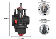 Карбюратор NIBBI Racing PWK32 (YJ), реком.двиг. 250-300 см3 (вход/выход 32 и 55 мм)