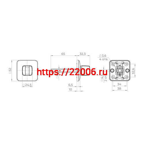 Ручка Ajax (Аякс) поворотная BKW8x50.K.MD50 BL-24 черный фото 3 Ручка Ajax (Аякс) поворотная BKW8x50.K.MD50 BL-24 черный фото 3