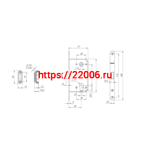 Корпус Fuaro (Фуаро) врезного замка MAGNM85C-50 (M85C-50) WH белый фото 3