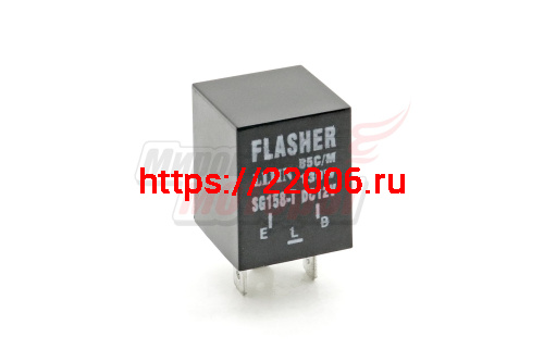 Реле поворотов 12В, 130Вт, 3 контакта, универсальное для ламп накаливания и LED Реле поворотов 12В, 130Вт, 3 контакта, универсальное для ламп накаливания и LED