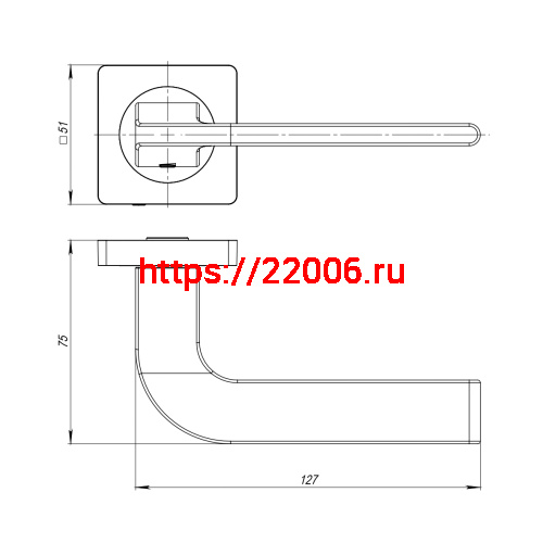 Ручка Ajax (Аякс) раздельная K.JK51.SPLINE (SPLINE JK) CP-8 хром фото 3