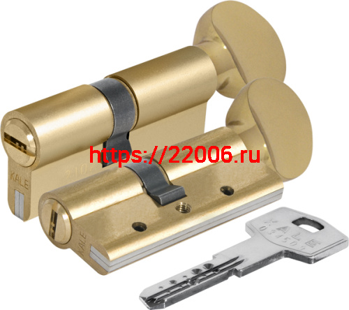 Цилиндровый механизм Kale kilit (Кале килит) с вертушкой 164 DBM-E/70 (30+10+30) mm латунь 5 кл.
