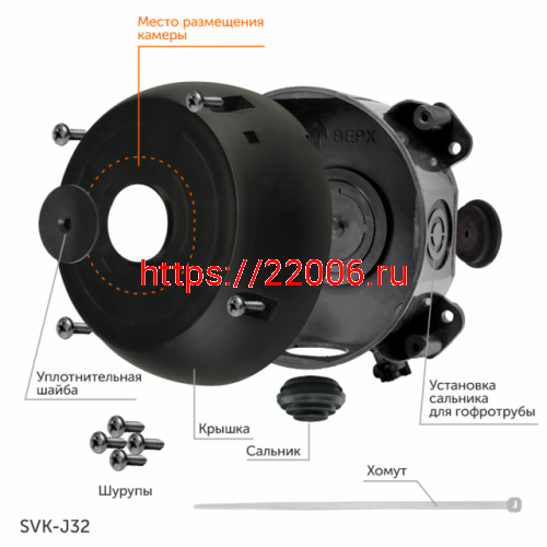 SVK-J32 (Пластик, цвет ,Черный, IP66) монтажная коробка круглая фото 2 SVK-J32 (Пластик, цвет ,Черный, IP66) монтажная коробка круглая фото 2