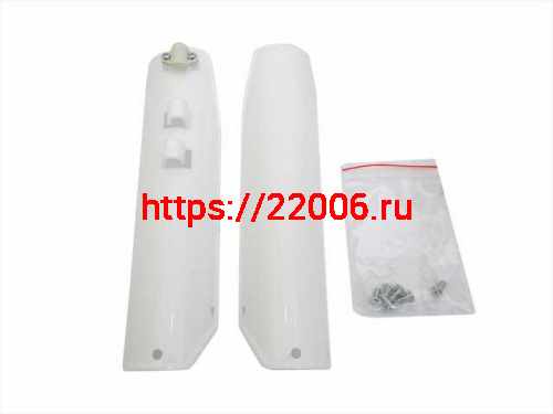 Защита передней вилки пластик белая Питбайк Защита передней вилки пластик белая Питбайк