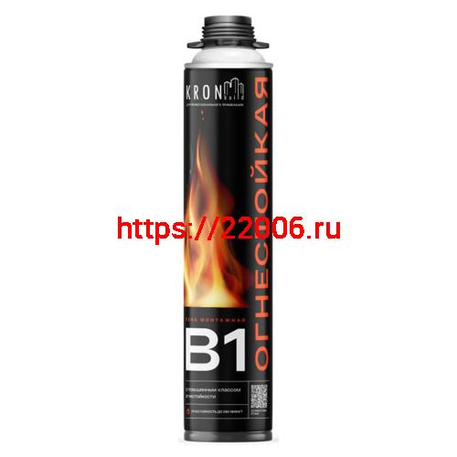 Пена монтажная профессиональная огнестойкая KRONbuild B1, 65 Пена монтажная профессиональная огнестойкая KRONbuild B1, 65