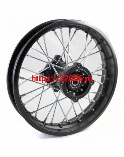Диск колеса задний стальной на спицах 1.6 - 12" обод черный, дисковый тормоз ось 15мм TTR110 Диск колеса задний стальной на спицах 1.6 - 12" обод черный, дисковый тормоз ось 15мм TTR110