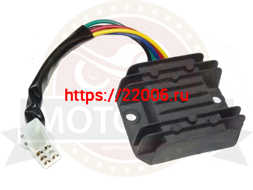 Реле регулятор с проводом 5 конт. мал. колодка (гнездо) (CG125-250) (TB-FXD125,GY6-125-5-505) Реле регулятор с проводом 5 конт. мал. колодка (гнездо) (CG125-250) (TB-FXD125,GY6-125-5-505)