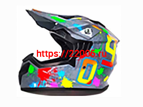 Мотошлем VIRTUE MD-911 Детский Кросс серый с рисунком (M)