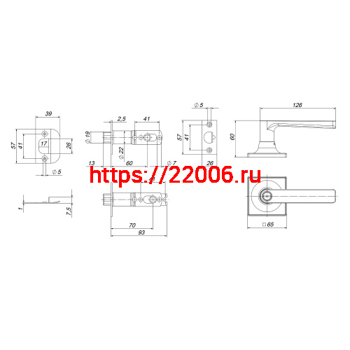 Ручка Punto (Пунто) защелка DK710/BL SN-ET (кл./фик.) никель фото 3