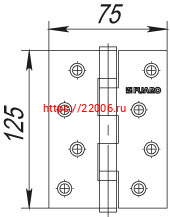 Петля Fuaro (Фуаро) универсальная IN5200U CP (2BB 125x75x2,5) хром фото 2 Петля Fuaro (Фуаро) универсальная IN5200U CP (2BB 125x75x2,5) хром фото 2