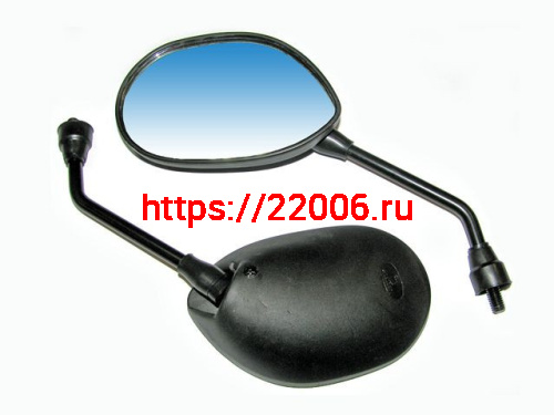Зеркала заднего вида №43 пластик черный ,тонкая ножка на шарнире М8 Зеркала заднего вида №43 пластик черный ,тонкая ножка на шарнире М8