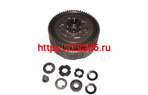 Барабан сцепления 1P60FMJ многодисковое в сборе (8 паз.) 4 болт., 5 диск. 67Т (E9-15)
