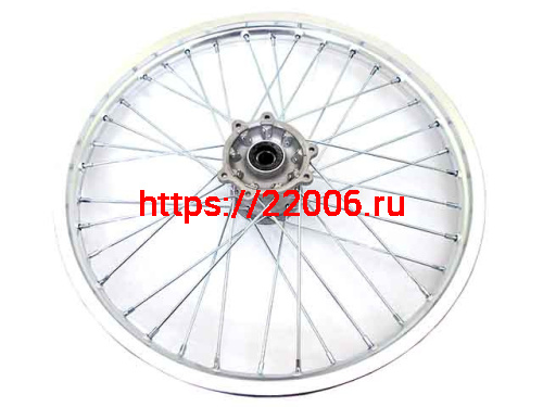 Диск колеса передний алюминиевый на спицах 1.60 - 21",серый дисковый тормоз ось 20 BSE Диск колеса передний алюминиевый на спицах 1.60 - 21",серый дисковый тормоз ось 20 BSE