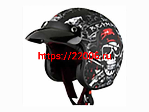 Мотошлем VIRTUE MD-211 открытый с козырьком и визором черный с рисунком (M) Мотошлем VIRTUE MD-211 открытый с козырьком и визором черный с рисунком (M)