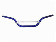 Руль алюминиевый с перемычкой на болтах средний (синий)