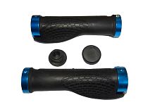 Грипсы для велосипеда 130мм, резина, анатомические, с алюминиевыми зажимами/ручки на руль, черные