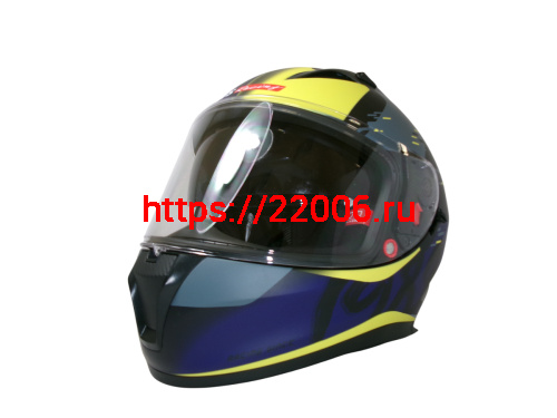 Шлем TVS RACING (Индия) STREET D/V DULL BLACK M.BLUE размер L, + пинлок в комплекте, очки Шлем TVS RACING (Индия) STREET D/V DULL BLACK M.BLUE размер L, + пинлок в комплекте, очки