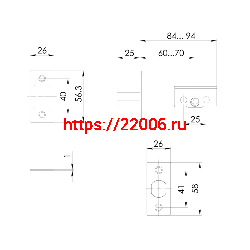Замок Ajax (Аякс) врезной DK.001 ET SN мат.никель фото 3 Замок Ajax (Аякс) врезной DK.001 ET SN мат.никель фото 3
