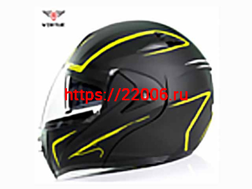 Мотошлем VIRTUE MD-808 трансформер с визором черно-салатовый матовый (M) Мотошлем VIRTUE MD-808 трансформер с визором черно-салатовый матовый (M)