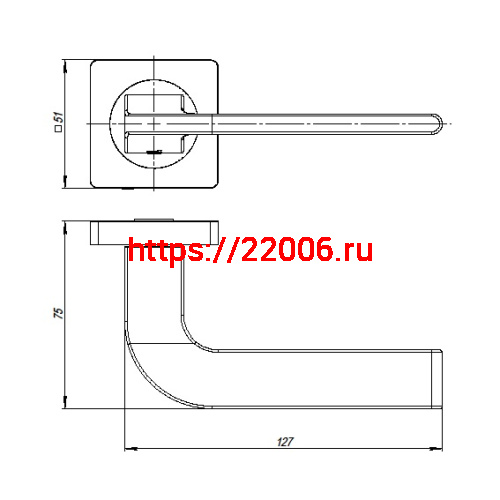 Ручка Ajax (Аякс) раздельная K.JK51.SPLINE (SPLINE JK) BL-24 черный фото 3