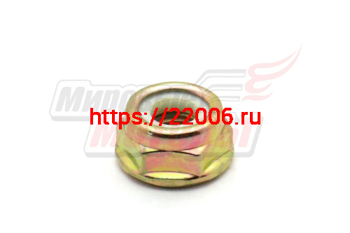 Гайка крепления ножа мотокосы М10 левая резьба универсальная с нейлоновым кольцом (М10*1,25) Гайка крепления ножа мотокосы М10 левая резьба универсальная с нейлоновым кольцом (М10*1,25)