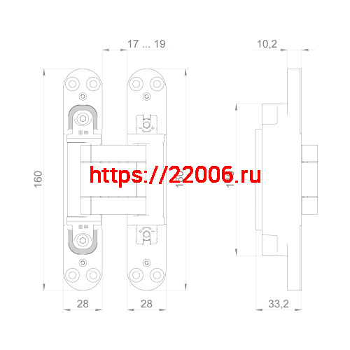 Петля Armadillo (Армадилло) скрытой установки U3D3400.TG BL черный TECH фото 3 Петля Armadillo (Армадилло) скрытой установки U3D3400.TG BL черный TECH фото 3
