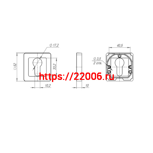 Накладка Punto (Пунто) под цилиндр ET.K.QR52 (ET QR) SN/CP-3 матовый никель/хром фото 3