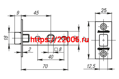 Защелка Armadillo (Армадилло) врезная LH 120-45-25 GP Золото BOX /прям/ фото 3 Защелка Armadillo (Армадилло) врезная LH 120-45-25 GP Золото BOX /прям/ фото 3