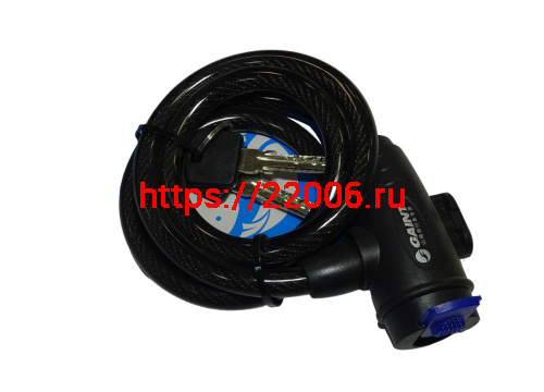 Замок для велосипеда с ключом тросовый 650-1000мм, большой замок,противоугонный (TRB-1407В), 103.101 фото 2