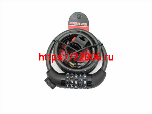 Велозамок трос d 10*1000мм кодовый Велозамок трос d 10*1000мм кодовый