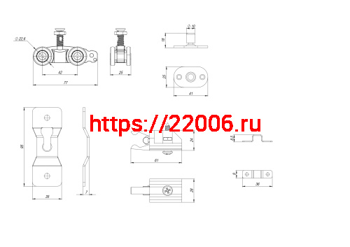 Комплект Armadillo (Армадилло) для раздвижных профильных дверей SLD.Comfort-PRO.SET1.PROF rollers/80 фото 4 Комплект Armadillo (Армадилло) для раздвижных профильных дверей SLD.Comfort-PRO.SET1.PROF rollers/80 фото 4