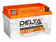 Аккумулятор 12В  7 А/ч, кислотный AGM  (Delta CT 1207)  (150x86x94) прямая полярность