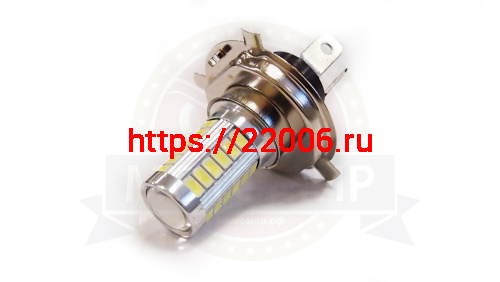 Лампа светодиодная (LED) 12V  (H4)  35/35W  (P43t)  33SMD (квадроциклы, мотоциклы, питбайки) (НАБОР)
