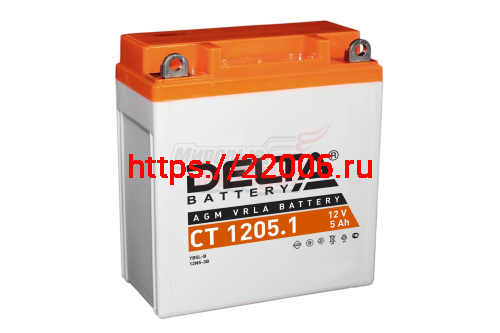 Аккумулятор 12В 5Ач DELTA CT1205.1 (12N5-3B) (кислотный, герметичный) (обр.полярн.) (119*60*129мм)