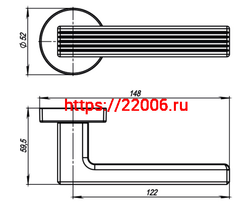 Ручка Armadillo (Армадилло) раздельная R.URB52.LINE (LINE URB6) BL-26 черный фото 3