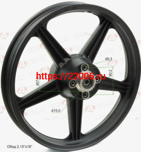 Диск колеса задний 2.15 - 18" литой, черный, Forester Диск колеса задний 2.15 - 18" литой, черный, Forester