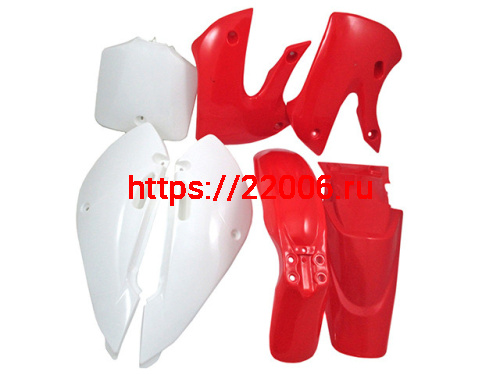 Комплект пластика для питбайка KLX (красный) Комплект пластика для питбайка KLX (красный)