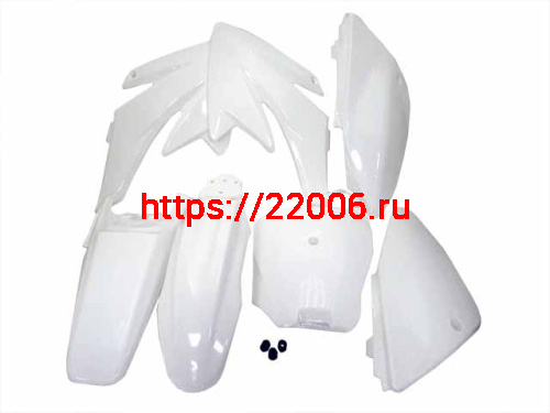 Комплект пластика для питбайка KAYO-140/155 (белый) Комплект пластика для питбайка KAYO-140/155 (белый)