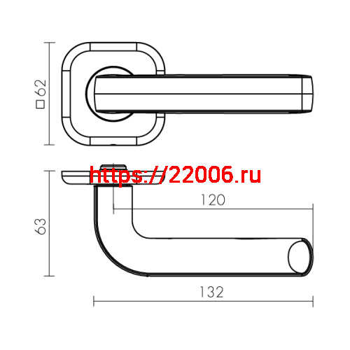 Ручка Fuaro (Фуаро) раздельная TOR XL (хром) CP-8 квадрат 8х150 мм (стяжки М4,30х60х40 мм) фото 2 Ручка Fuaro (Фуаро) раздельная TOR XL (хром) CP-8 квадрат 8х150 мм (стяжки М4,30х60х40 мм) фото 2
