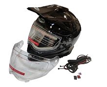 Шлем кроссовый со стеклом (туринг) СНЕГОХОДНЫЙ COBRA EC H331, черный, с ПОДОГРЕВОМ ВИЗОРА, размер L