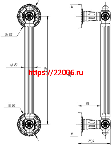 Ручка-скоба Armadillo (Армадилло) PULL.CL250.Matador ( Matador PULL CL) GOLD-24 золото 24К фото 3 Ручка-скоба Armadillo (Армадилло) PULL.CL250.Matador ( Matador PULL CL) GOLD-24 золото 24К фото 3