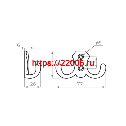 Крючок Ajax (Аякс) настенный MB-K-002 SC сатин.хром фото 2 Крючок Ajax (Аякс) настенный MB-K-002 SC сатин.хром фото 2