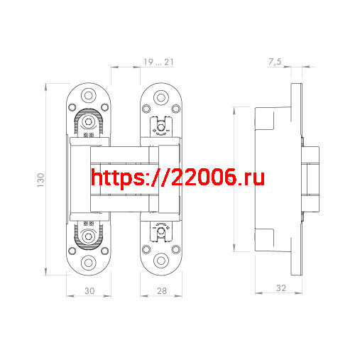 Петля Armadillo (Армадилло) скрытой установки U3D5000.VPG GP золото TECH фото 4 Петля Armadillo (Армадилло) скрытой установки U3D5000.VPG GP золото TECH фото 4